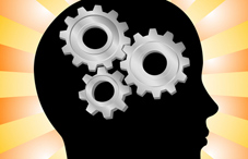 Head with clockwork brain 