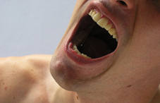 A person yelling