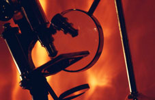 Magnifying glass and a microscope