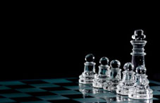 Glass chess pieces