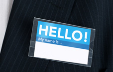 A "Hello! My name is" sticker A "Hello! My name is" sticker