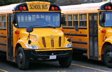 School bus parking lot