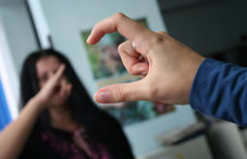 People doing sign language People doing sign language