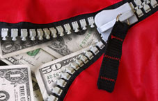 Bag filled with money