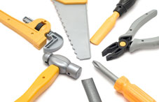 Tools on white background Tools on white background
