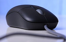 Closeup of a computer mouse