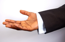 Hand with palm faced up Hand with palm faced up