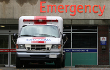 Ambulance outside a hospital Ambulance outside a hospital