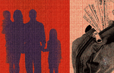 Graphic of family and money