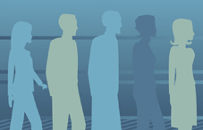 Illustration of a line of people