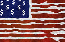 American flag with dollar sign stars American flag with dollar sign stars