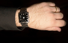 Looking at watch
