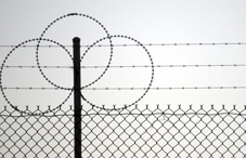 Razor wire on a fence