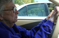 Senior woman driving car Senior woman driving car