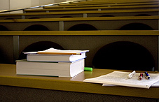 Books in lecture hall Books in lecture hall