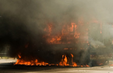 Burning vehicle