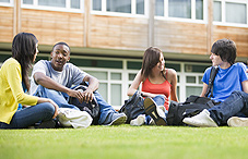 College students on lawn