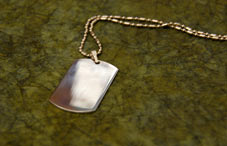 Blank dog tag