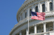 Flag in front of U.S. capitol Flag in front of U.S. capitol