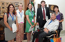 Making the case for psychology training: Dr. Rachel Casas, Dr. Cindy Miller-Perrin, Charisse Corsbie-Massay, Matt Connelly of Rep. Henry Waxman’s (D-Calif.) office, Donna Lane and Ken Lane after their meeting with Rep. Waxman’s office. (credit: Nick Cretier)