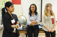 Students participating in a psychology fair (Credit: Lloyd Wolf)