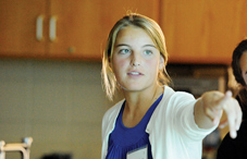 Presenting her research at the fair: Caroline Seats from Roland Park County School in Baltimore. (credit: Lloyd Wolf)