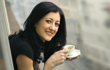 Woman drinking coffee