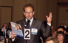 NYSPA President Dr. Richard Juman addresses a Medicaid question during the State Leadership Conference