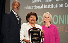 APA CEO Dr. Norman Anderson and APA President Dr. Suzanne Bennett Johnson present a 2012 Psychologically Healthy Workplace Award to Lena Fowler, chairwoman of the Coconino County Arizona Board of Supervisors APA CEO Dr. Norman Anderson and APA President Dr. Suzanne Bennett Johnson present a 2012 Psychologically Healthy Workplace Award to Lena Fowler, chairwoman of the Coconino County Arizona Board of Supervisors