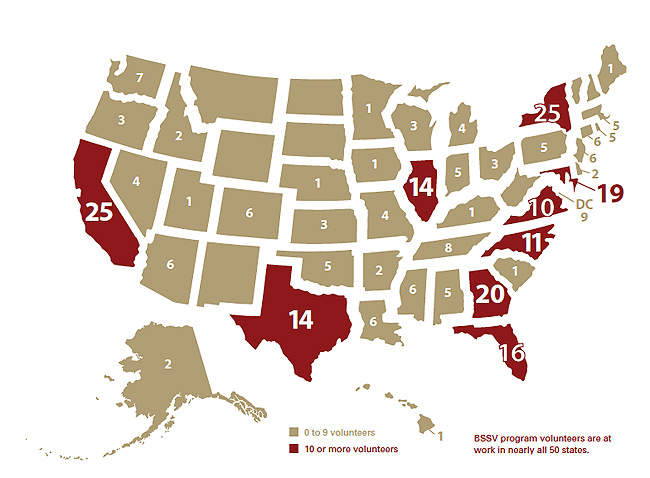BSSV program volunteers are at work in nearly all 50 states BSSV program volunteers are at work in nearly all 50 states