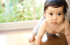 Toddlers are careful about ledges, but not tight spots.