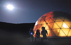 Pictured here are crew members (left to right): Dr. Ross Lockwood, Dr. Tiffany Swarmer and neuropsychologist Dr. Ron Williams at the Hawai’i Space Exploration Analog and Simulation habitat.