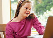 Student working on laptop
