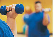 Man lifting weights