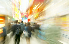 Blury photo of people walking  