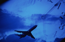 Airplane and a clock  