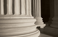 Front of a judicial building