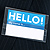 A "Hello! My name is" sticker 