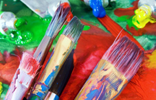 Paint and brushes everywhere