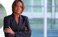 Woman with her arms folded