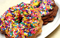 Sprinkled covered doughnuts