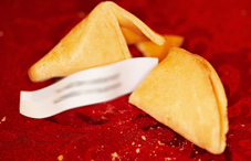 Fortune cookie with fortune paper 