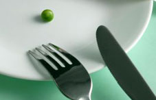 One green pea on a plate