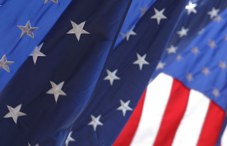 American flags dangling 