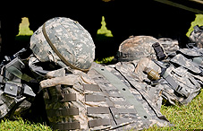 Military vest and helmet