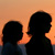 Silhouette of women in the mountains