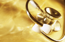 A stethoscope on scaly object 