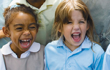 Young girls laughing