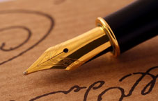 Gold tip ink pen