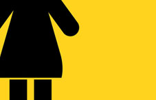 Woman icon on yellow background